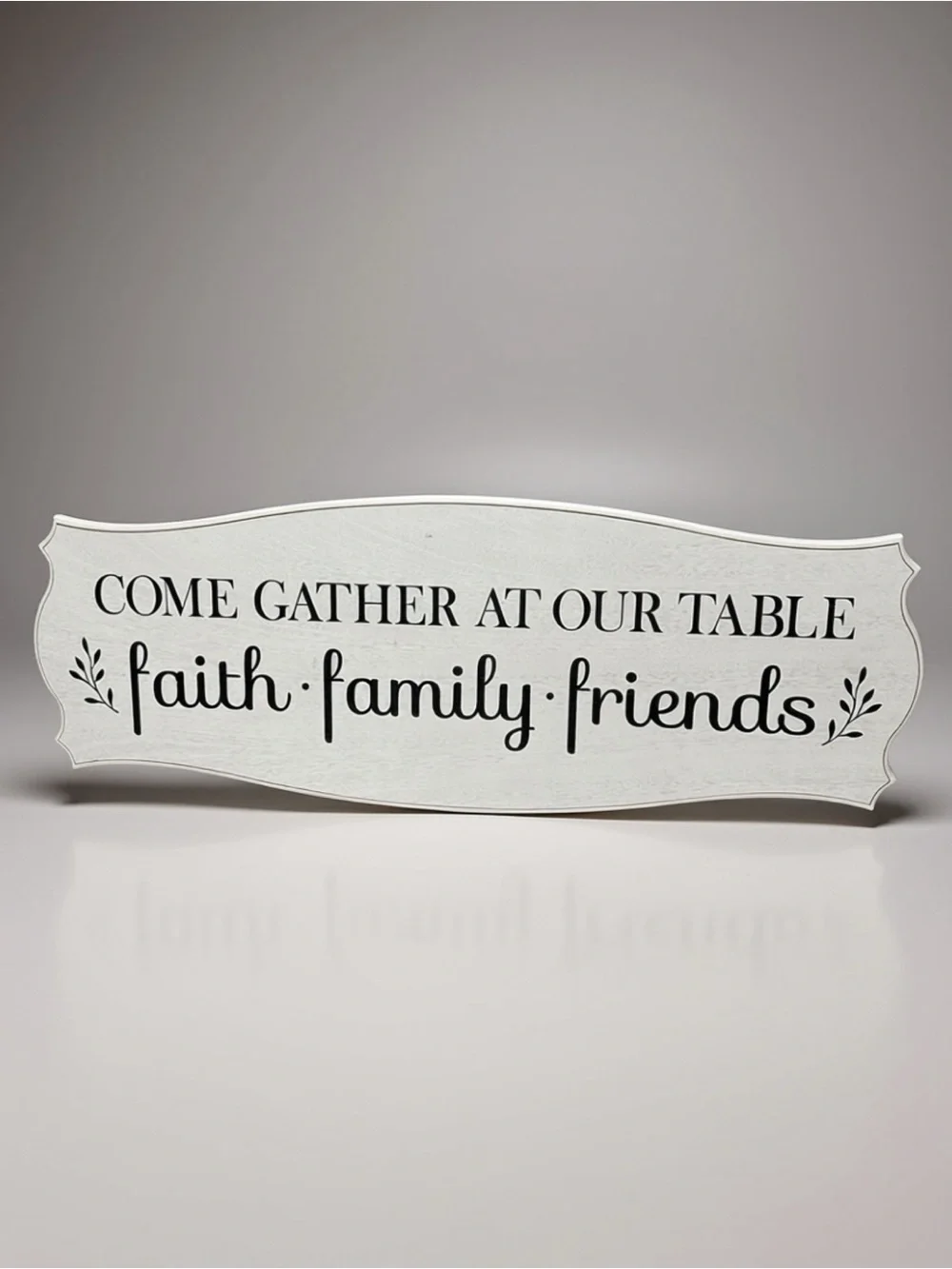Hobby Lobby White and Black 'Come Gather At Our Table' Wood Sign